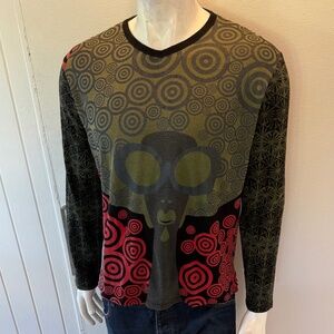 Custo Barcelona Men’s L/S Knit Festive Circle Face Print